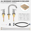PARLOS 2-Handle Widespread 8 inch Bathroom Sink Faucet 3 Hole Vanity Faucet with cUPC Faucet Supply Lines, Brushed Nickel, 1.2GPM, 1437402PD