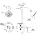 PARLOS Shower Faucet with Valve, Single-Handle Shower Trim Kit with 5-Spray Touch-Clean Shower Head, Wall Mounted Shower Faucets Sets Complete, 1436704
