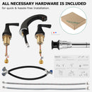 PARLOS Widespread Double Handles Bathroom Faucet with Pop Up Drain and cUPC Faucet Supply Lines, Oil Rubbed Bronze, 1.2 GPM (14173P)