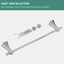 PARLOS Brushed Nickel Bathroom Towel Bar, 17 Inch Wall Mounted Towel Bar for Bathroom, Shower Door, 2101902