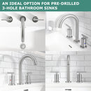 PARLOS 2-Handle Widespread 8 inch Bathroom Sink Faucet 3 Hole Vanity Faucet with cUPC Faucet Supply Lines, Brushed Nickel, 1.2GPM, 1437402PD