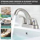 PARLOS 2-Handle Bathroom Sink Faucet with Drain Assembly and Supply Hose Lead-Free cUPC Lavatory Faucet Mixer Double Handle Tap Deck Mounted Brushed Nickel,1.2 GPM Flow Rate (13598P)