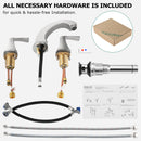PARLOS Widespread Double Handles Bathroom Faucet with Pop Up Drain and cUPC Faucet Supply Lines, Brushed Nickel, 1.2 GPM (14172P)