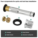 PARLOS Bathroom Sink Drain without Overflow, Metal Pop Up Drain for Vessel Sink, Brushed Gold, 2108608