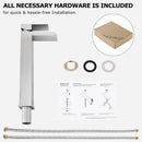 PARLOS Waterfall Vessel Sink Faucet Tall Bathroom Faucet Single Handle, Single Hole Bowl Basin Mixer Tap with Water Supply Lines, Brushed Nickel, 1441102D