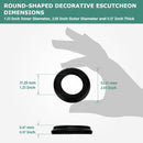 PARLOS Faucet Handle Base Cover with Rubber Gasket,Replacement for Demeter Collection Widespread Faucet, Matte Black, Part 2109504