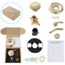 PARLOS Shower Faucet with Valve, Single-Handle Shower Trim Kit with 5-Spray Touch-Clean Shower Head, Wall Mounted Shower Faucets Sets Complete, 1436708