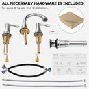 PARLOS Widespread 2 Handles Bathroom Faucet with Metal Pop Up Sink Drain and cUPC Faucet Supply Lines, Brushed Nickel, 1.2 GPM (13647P)