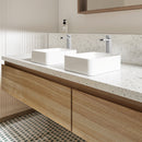 PARLOS Waterfall Vessel Sink Faucet Tall Bathroom Faucet Single Handle, Single Hole Bowl Basin Mixer Tap with Water Supply Lines, Brushed Nickel, 1441102D