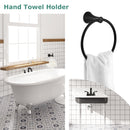 PARLOS Towel Ring, Wall Mounted Hand Towel Holder, Matte Black Hand Towel Bar for Bathroom & Kitchen, 2101804