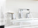 EZANDA 2-Handle Widespread Waterfall Bathroom Lavatory Faucet with Pop-up Sink Drain Assembly & Faucet Supply Lines, Chrome 1431201