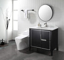EZANDA Brass Waterfall Bathroom Vanity Faucet Extra Large Rectangular Spout Deck Plate Pop-up Sink Supply Hoses Brushed Nickel 14169