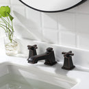 EZANDA Brass 2-Handle Widespread Bathroom Sink Faucet with Metal Pop-up Sink Drain & Supply Lines, Oil Rubbed Bronze (1433603)