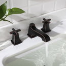 EZANDA Brass 2-Handle Widespread Bathroom Sink Faucet with Metal Pop-up Sink Drain & Supply Lines, Oil Rubbed Bronze (1433603)