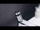 EZANDA Brass Single Handle Bathroom Faucet with Deck Plate, Pop-up Sink Drain Assembly & Faucet Supply Lines, Chrome with Black (1416401)
