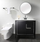 PARLOS Swivel Spout 2-Handle Lavatory Faucet Bathroom Sink Faucet with Metal Pop-up Drain and Faucet Supply Lines, Matte Black, 1.2 GPM 14134P