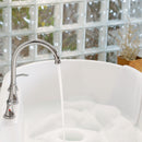 PARLOS High Arc 2-Handle Widespread Roman Tub Faucet with Valve & Faucet Supply Lines, Chrome, Demeter 1436201