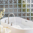 PARLOS High Arc 2-Handle Widespread Roman Tub Faucet with Valve & Faucet Supply Lines, Chrome, Demeter 1436201