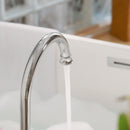 PARLOS High Arc 2-Handle Widespread Roman Tub Faucet with Valve & Faucet Supply Lines, Chrome, Demeter 1436201