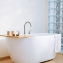 PARLOS 2-Handle Widespread High Arc Roman Tub Faucet with Valve & Faucet Supply Lines, Brushed Nickel, Demeter 1436202