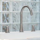 PARLOS 2-Handle Widespread High Arc Roman Tub Faucet with Valve & Faucet Supply Lines, Brushed Nickel, Demeter 1436202