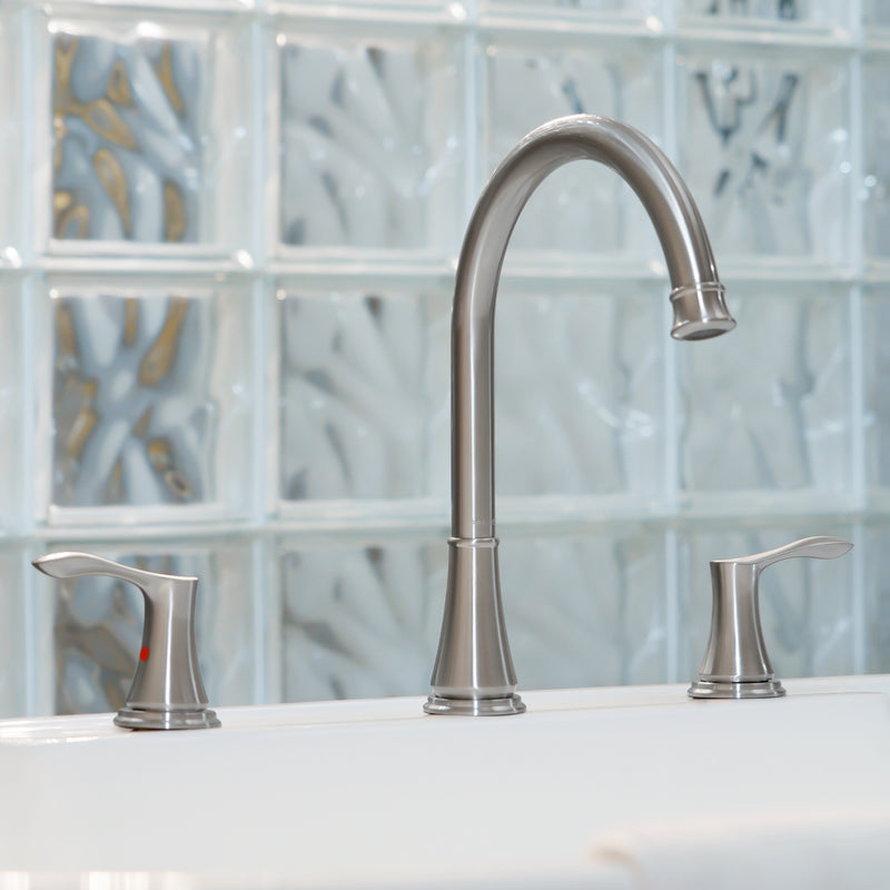 High Flow Deck Mount Tub Faucet Black With 2-Handle Widespread Roman Tub Filler Deck Mounted Bthtub Faucet With Hot & Cold Supply Lines With Valve RIGOBAL