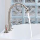 PARLOS 2-Handle Widespread High Arc Roman Tub Faucet with Valve & Faucet Supply Lines, Brushed Nickel, Demeter 1436202