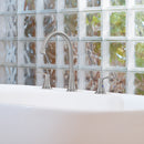 PARLOS 2-Handle Widespread High Arc Roman Tub Faucet with Valve & Faucet Supply Lines, Brushed Nickel, Demeter 1436202