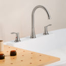 PARLOS 2-Handle Widespread High Arc Roman Tub Faucet with Valve & Faucet Supply Lines, Brushed Nickel, Demeter 1436202