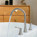 PARLOS 2-Handle Widespread High Arc Roman Tub Faucet with Valve & Faucet Supply Lines, Brushed Nickel, Demeter 1436202