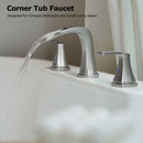 PARLOS 2-Handle Widespread Waterfall Roman Bathtub Faucet Tub Filler, Brushed Nickel (1434202)