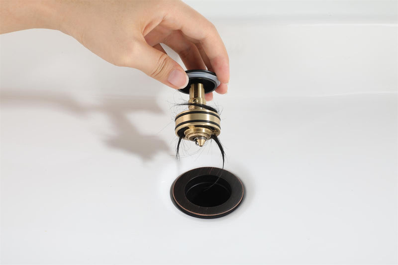 PARLOS Pop up Sink Drain Stopper with Overflow for Bathroom Sink Vessel, Oil Rubbed Bronze, 2104703