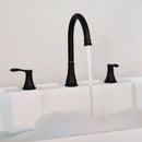 PARLOS 2-Handle Widespread High Arc Roman Tub Faucet Tub Filler with Valve & Faucet Supply Lines, Matte Black, Demeter 1436204