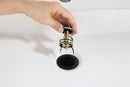 PARLOS Pop up Sink Drain Stopper with Overflow for Bathroom Sink Vessel, Matte Balck, 2104704