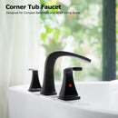 PARLOS 2-Handle Widespread Waterfall Roman Bathtub Faucet Tub Filler, Matte Black (1434204)