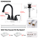 PARLOS Bathroom Sink Faucet with Pull Out Sprayer, 2 Handle Bathroom Pull Down Faucet with 360 Swivel Spout, Centerset 4 Inch Vanity Sink Faucet, Matte Black, 1.2 GPM, 1438904P