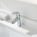 PARLOS Single Handle Bathroom Sink Faucet, Single Hole Bathroom Faucet with Pop Up Drain, Deck Plate and Cupc Water Supply Lines, Chrome, 1339701