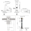 PARLOS Single Handle Bathroom Sink Faucet, Single Hole Bathroom Faucet with Pop Up Drain, Deck Plate and Cupc Water Supply Lines, Chrome, 1339701