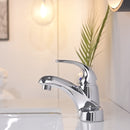 PARLOS Single Handle 4-in Centerset Bathroom Sink Faucet with All Metal Pop-up Drain & Faucet Supply Lines, Chrome, 1.2 GPM Flow Rate, 13433P