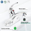 PARLOS Single Handle 4-in Centerset Bathroom Sink Faucet with All Metal Pop-up Drain & Faucet Supply Lines, Chrome, 1.2 GPM Flow Rate, 13433P