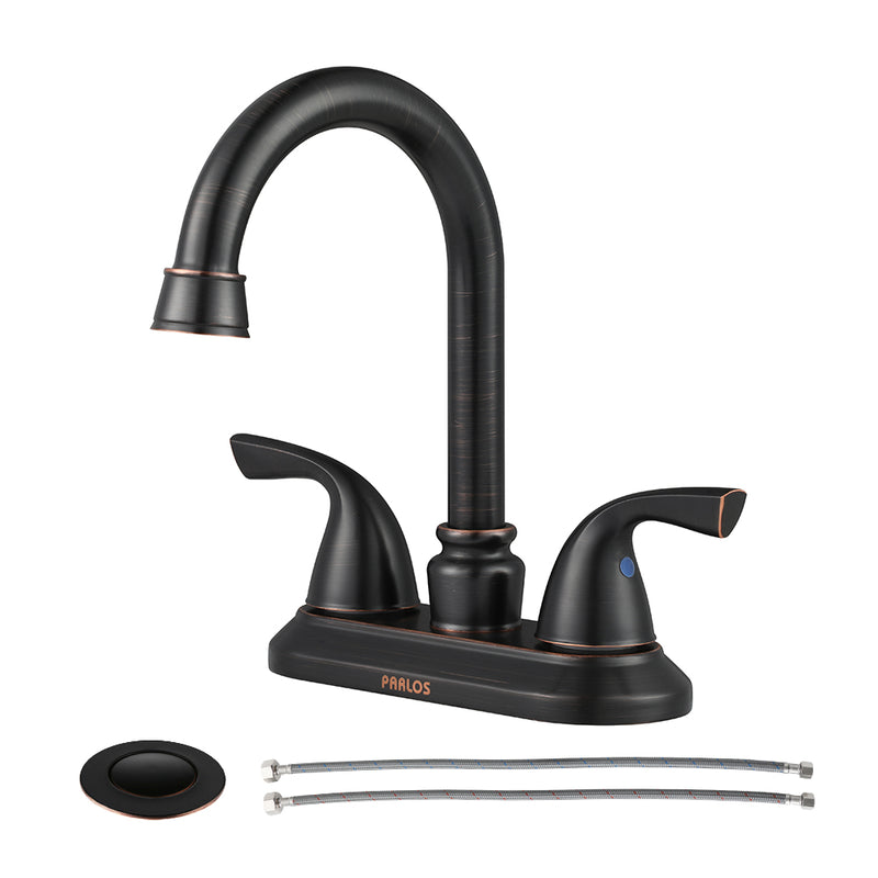 PARLOS Double-Handle Lavatory Faucet with Metal Drain Assembly cUPC Bathroom Two-Handle Oil Rubbed Bronze, 1.5 GPM (13592)