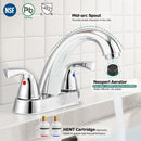 PARLOS 2-Handle Bathroom Sink Faucet with Drain Assembly and Supply Hose Lead-Free cUPC Lavatory Faucet Mixer Double Handle Tap Deck Mounted, Chrome, 1.2 GPM Flow Rate (1359801P)