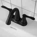 PARLOS Matte Black 2-Handle Bathroom Sink Faucet with Metal Drain Assembly and and Faucet Supply Lines (1.2GPM), 1362504P