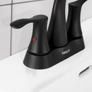 PARLOS Matte Black 2-Handle Bathroom Sink Faucet with Metal Drain Assembly and and Faucet Supply Lines (1.2GPM), 1362504P