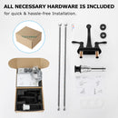 PARLOS Matte Black 2-Handle Bathroom Sink Faucet with Metal Drain Assembly and and Faucet Supply Lines (1.2GPM), 1362504P