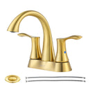 PARLOS 2-Handle Bathroom Sink Faucet with Drain assembly and Water Supply Hose, Brushed Gold, Demeter (1362508)