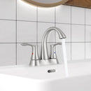 PARLOS 2-Handle Bathroom Sink Faucet with Metal Drain Assembly and and Faucet Supply Lines (1.2GPM, Brushed Nickel), 1362502P