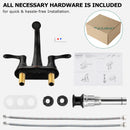 PARLOS 2-Handle Bathroom Sink Faucet with Metal Pop-up Drain and Faucet Supply Hose, Oil Rubbed Bronze, 1.2GPM Demeter 13626P