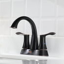 PARLOS 2-Handle Bathroom Sink Faucet with Metal Pop-up Drain and Faucet Supply Hose, Oil Rubbed Bronze, 1.2GPM Demeter 13626P