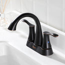 PARLOS 2-Handle Bathroom Sink Faucet with Metal Pop-up Drain and Faucet Supply Hose, Oil Rubbed Bronze, 1.2GPM Demeter 13626P